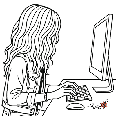 Web Designer working on computer